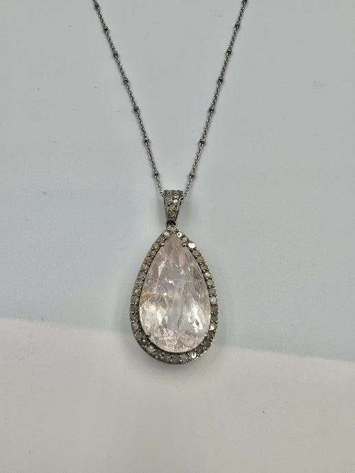 Collar colgante Aguamarina rosacea