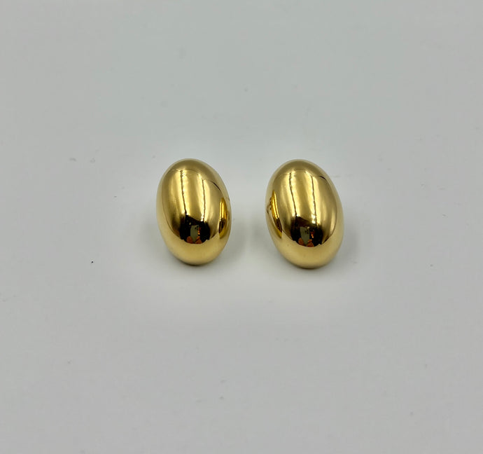Pendientes ovalados baño oro