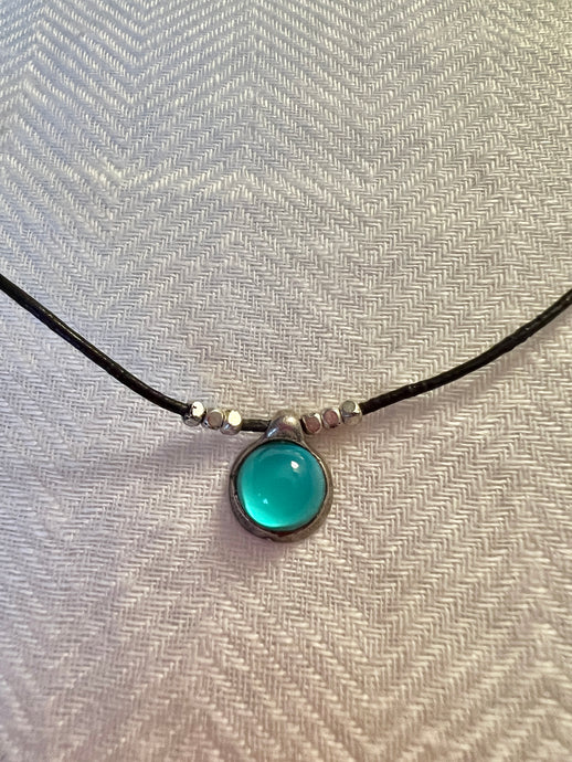 Collar cristal turquesa peq.Formentera