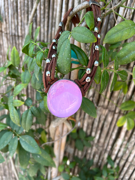 Collar cristal grande rosa