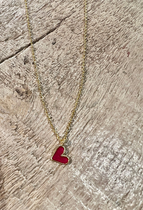 Collar corazon rojo