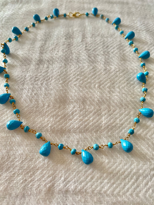 Collar gotas turquesa