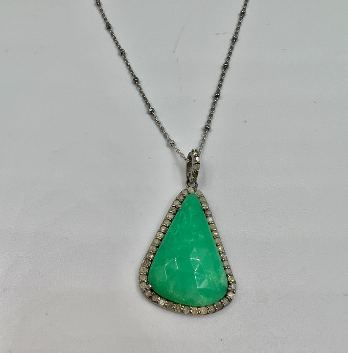 Collar Crisoprasa Diamantes
