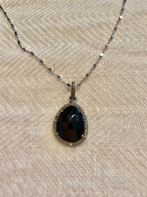 Onix negro forma irregular con puntas diamante NEW