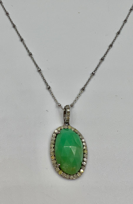 Collar colgante Crisoprasa con Diam.