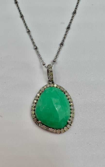 Collar Crisoprasa con Diam.