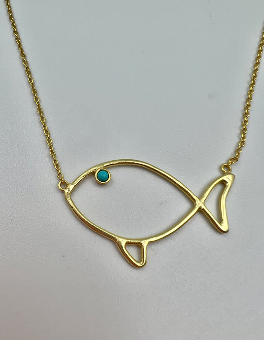 Collar Pez con turquesa