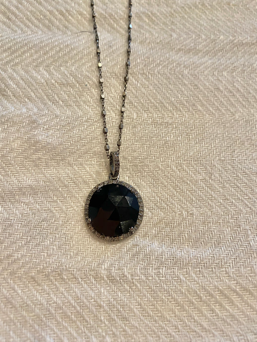 Onix negro redondo con puntas Diamante NEW