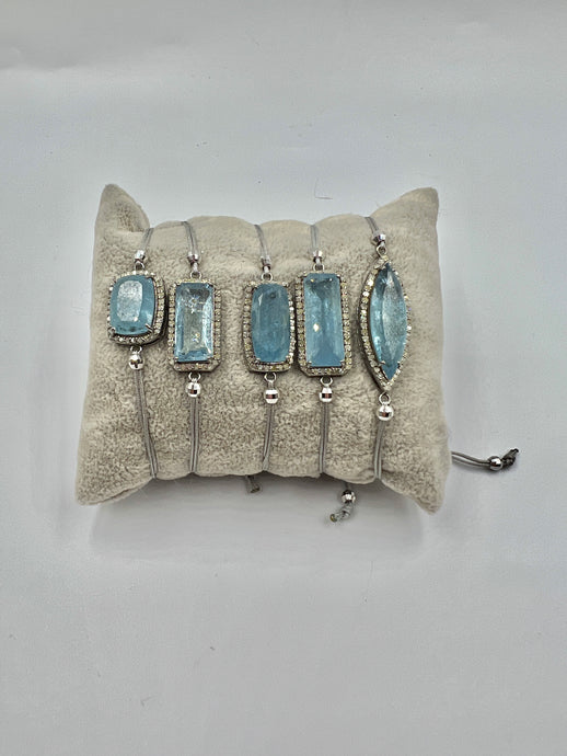 Pulseras aguamarina con Diamantes Stone